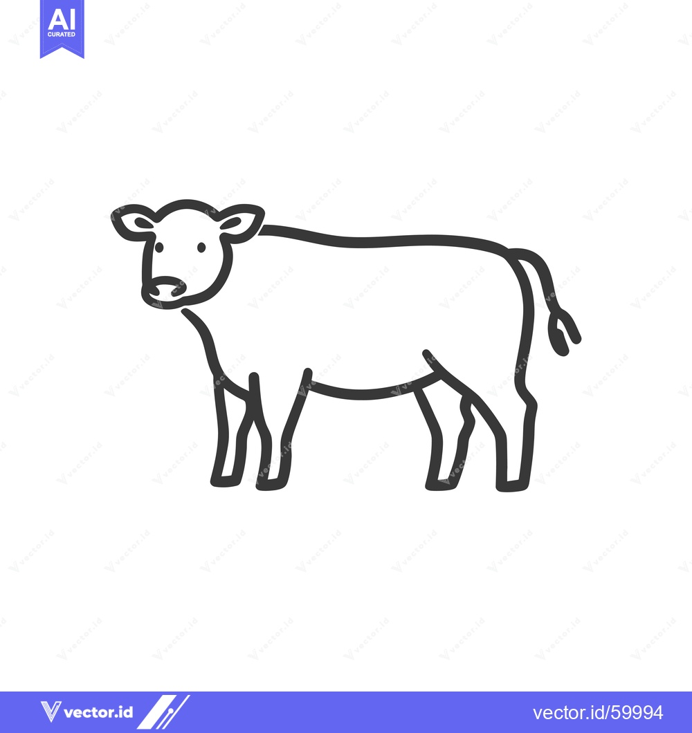 Premium Vector dari Simple Line Drawing Of A Cow Standing