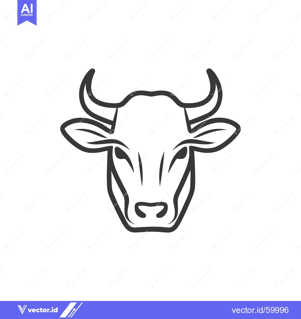 Premium Vector dari Stylized Bull Head Line Art Graphic Design