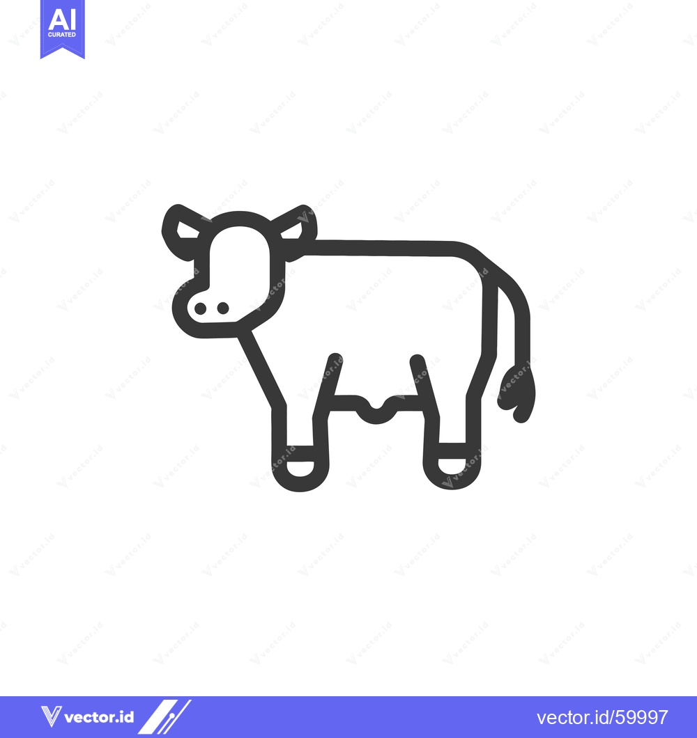 Premium Vector of Simple Line Drawing Of A Domestic Cow
