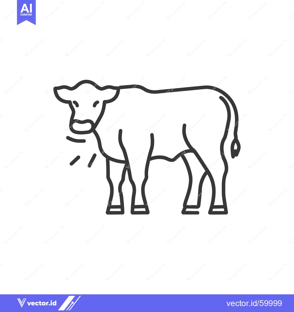 Premium Vector of Line drawing of a cow coughing or sneezing