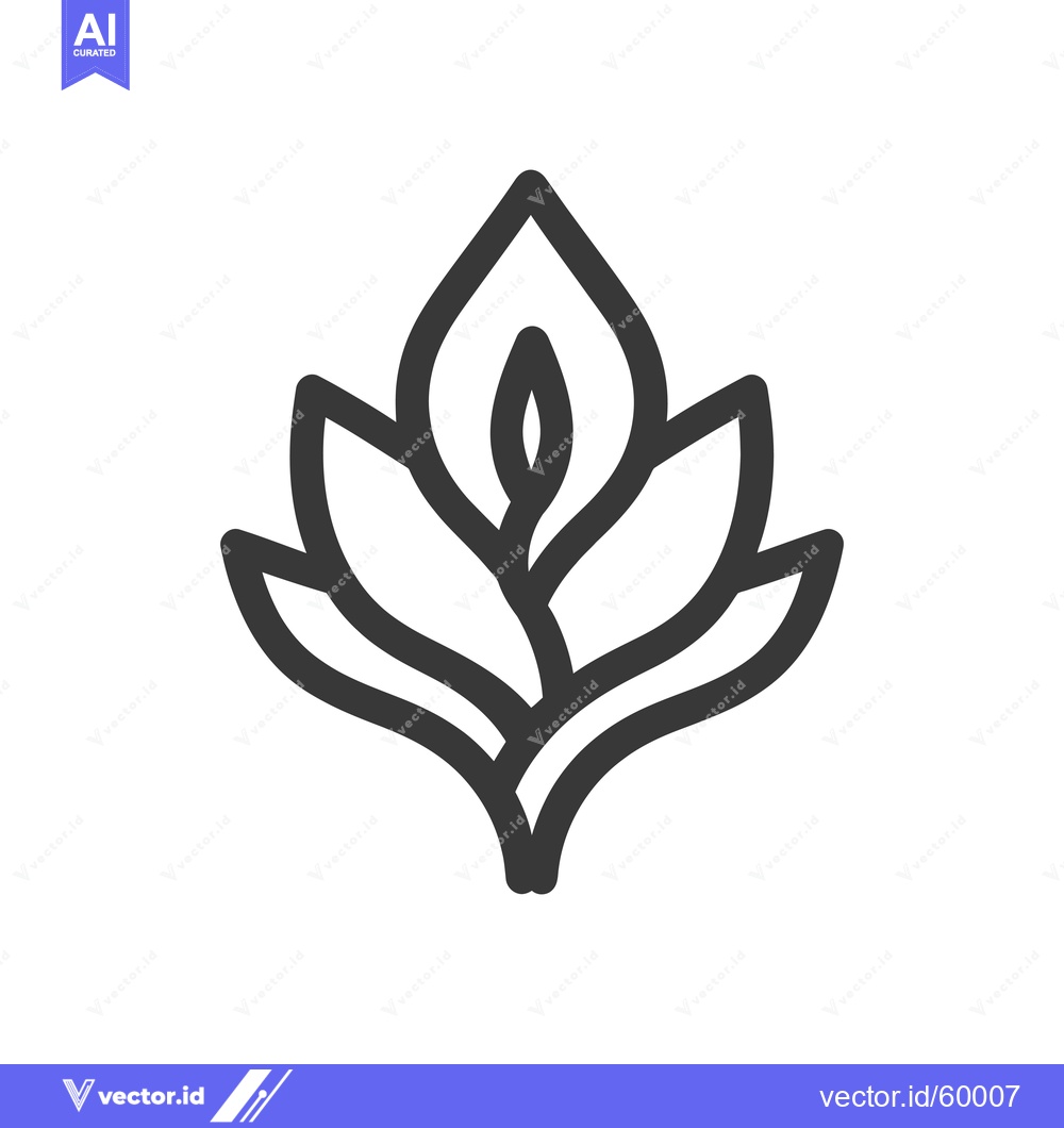Premium Vector of Stylized floral design with layered petals and stem
