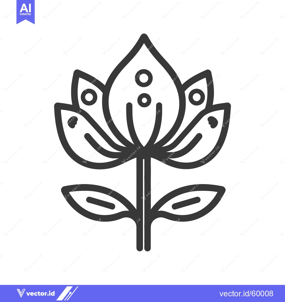 Premium Vector dari Stylized Flower Line Art Design Illustration