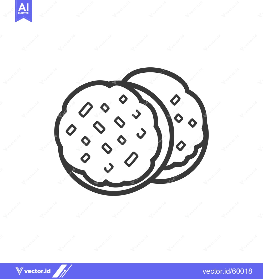 Premium Vector dari Two Delicious Chocolate Chip Cookies Stacked Together