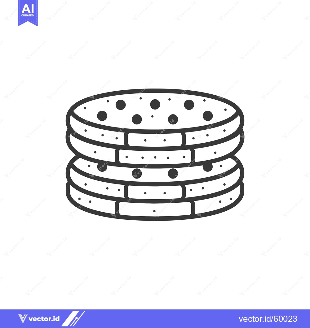 Premium Vector dari Stack of Chocolate Chip Cookies Delicious Treat
