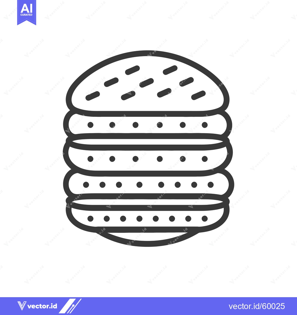 Premium Vector dari A layered burger icon showing a stacked sandwich
