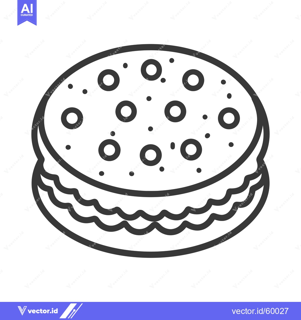 Premium Vector dari A Delicious Double Layer Cookie With Chocolate Chips