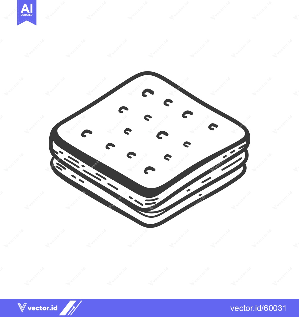 Premium Vector dari A Simple Drawing Of Two Square Crackers