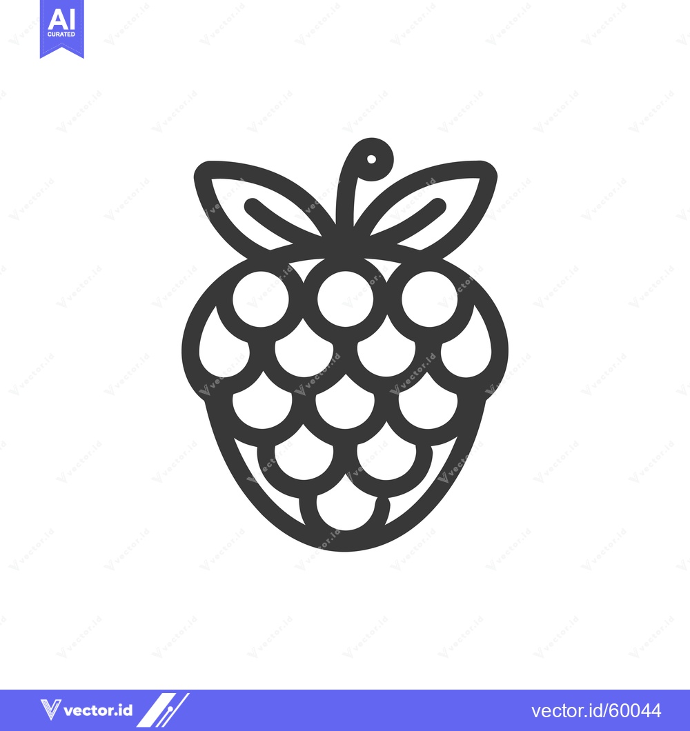Premium Vector dari A simple line drawing of a raspberry fruit