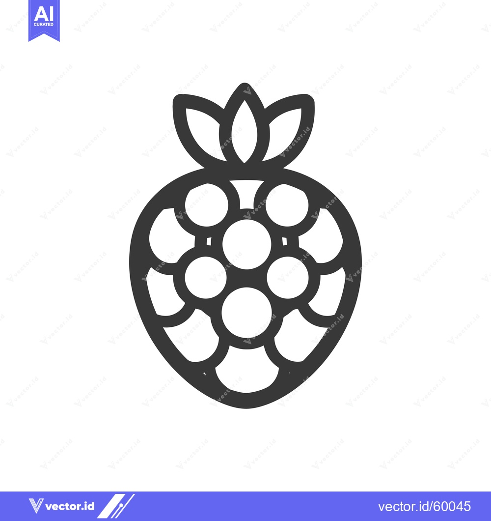 Premium Vector of A stylized line drawing of a raspberry fruit