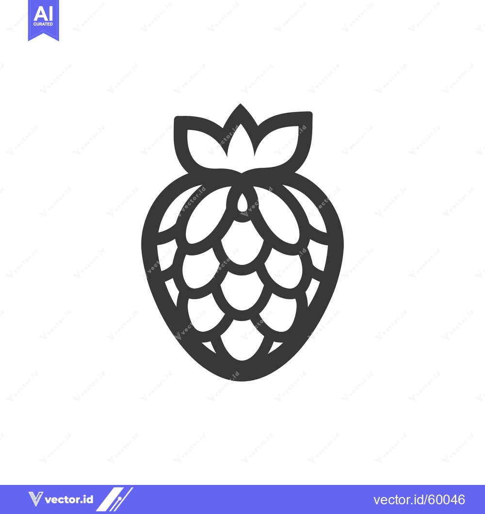 Premium Vector dari Stylized Line Art Illustration Of A Strawberry