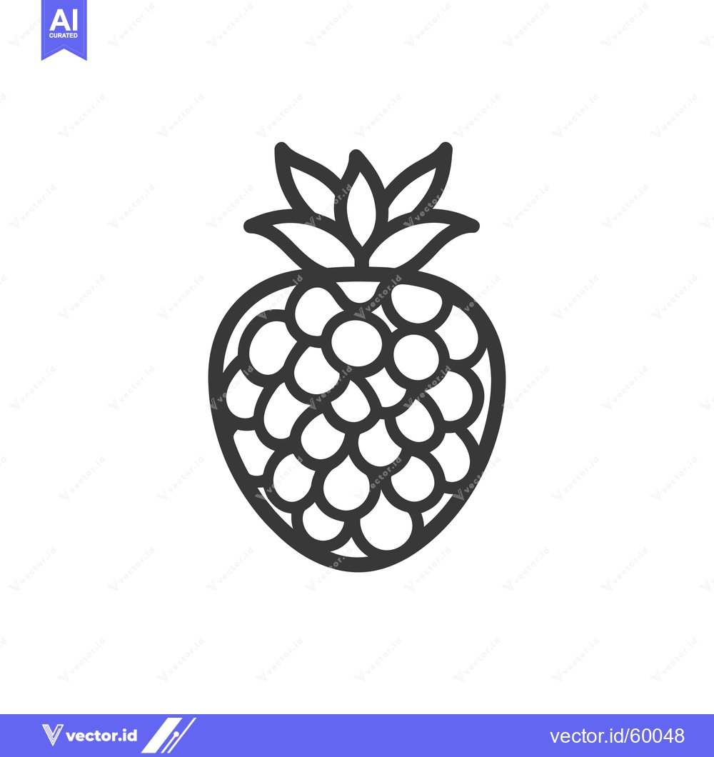 Premium Vector of Line art drawing of a single raspberry