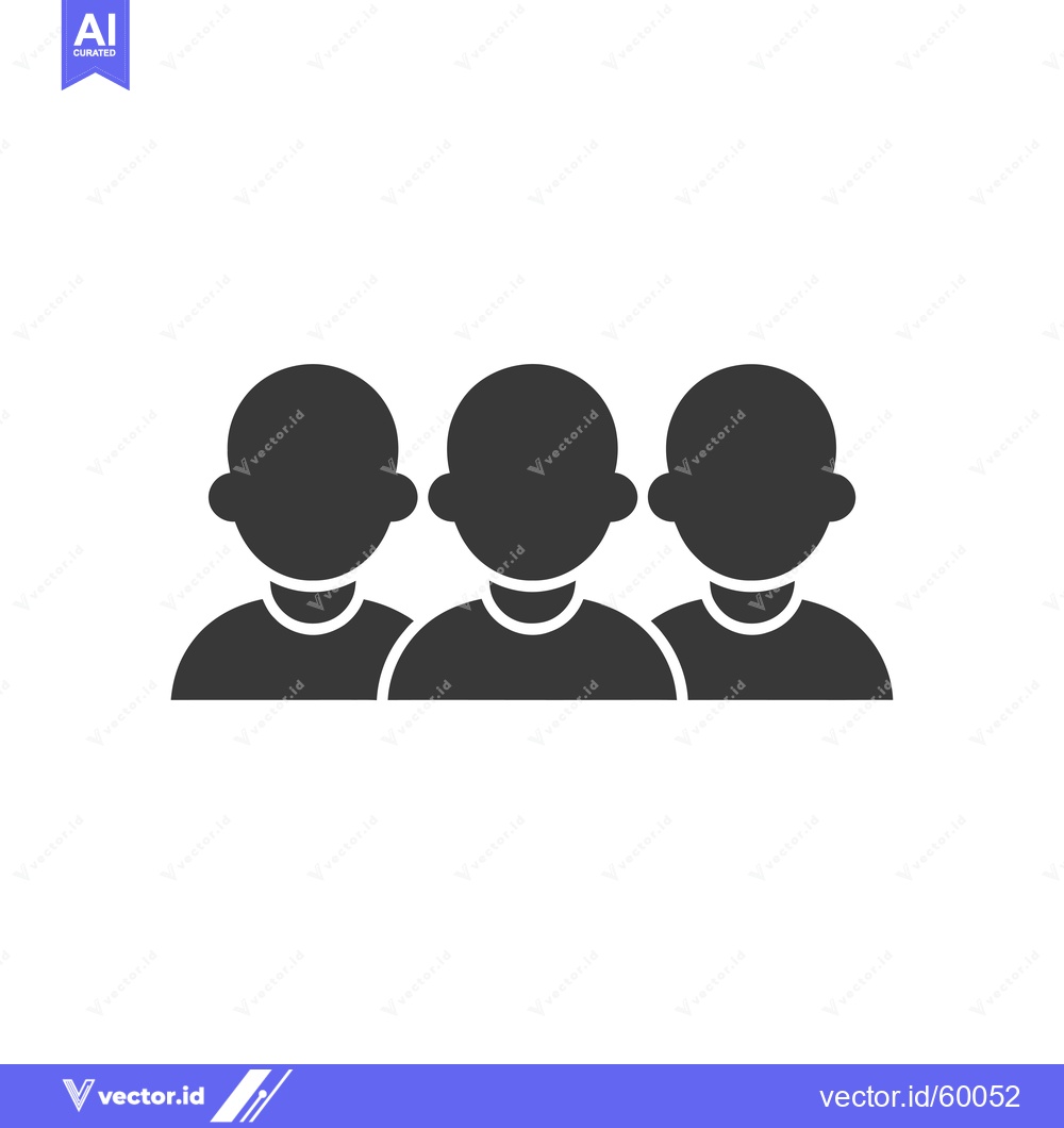Premium Vector of Three Simple Silhouettes of People in a Row