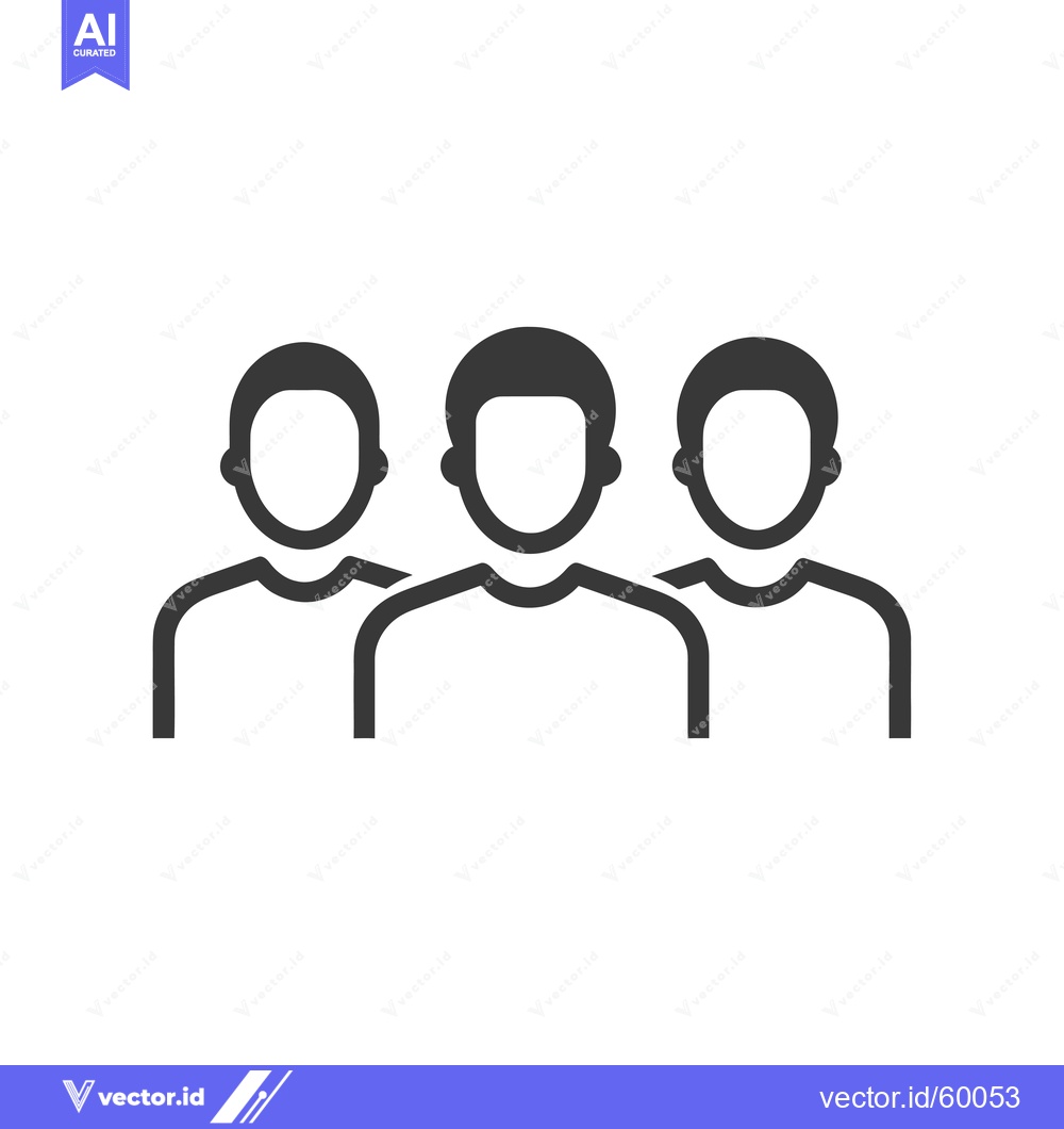 Premium Vector dari Three Faceless Male Silhouettes in a Row