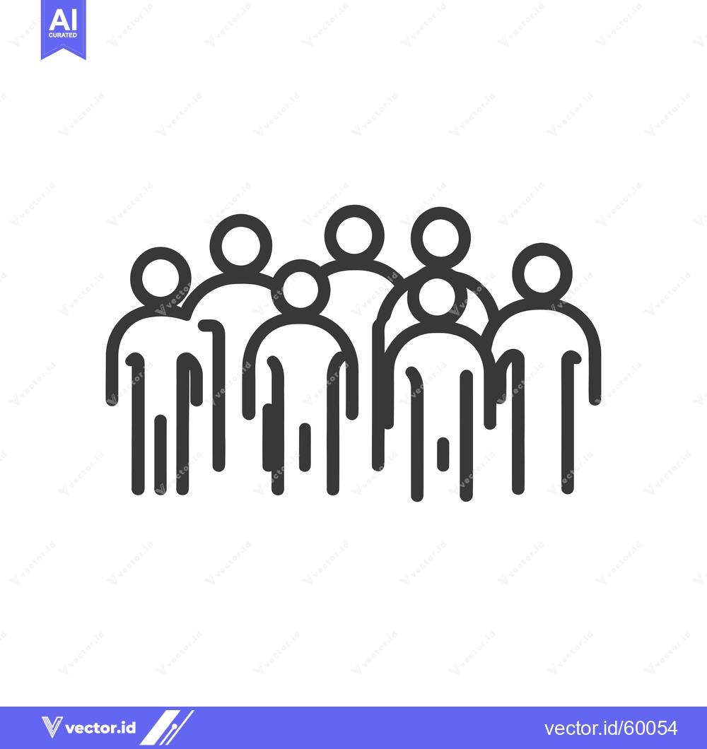 Premium Vector dari A Group of Simple Stick Figure People Standing Together