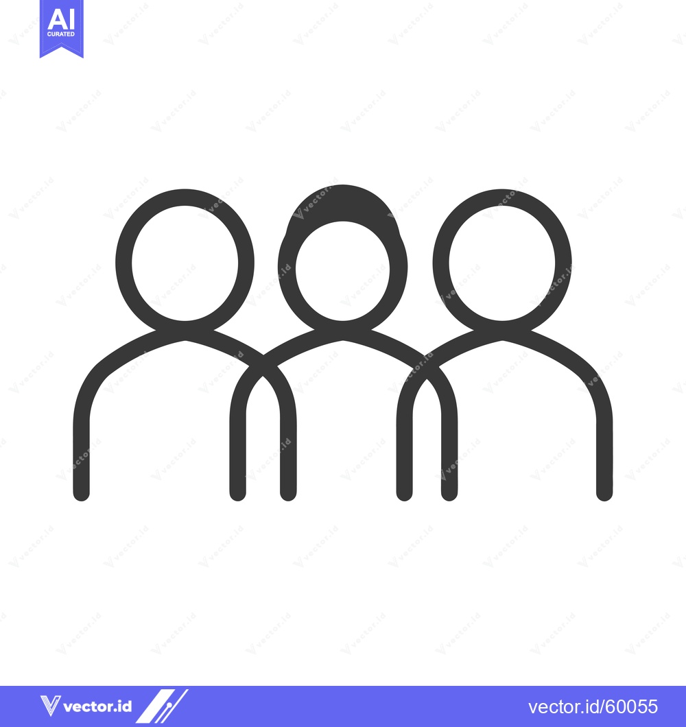 Premium Vector dari Three Simple Outline People in a Row