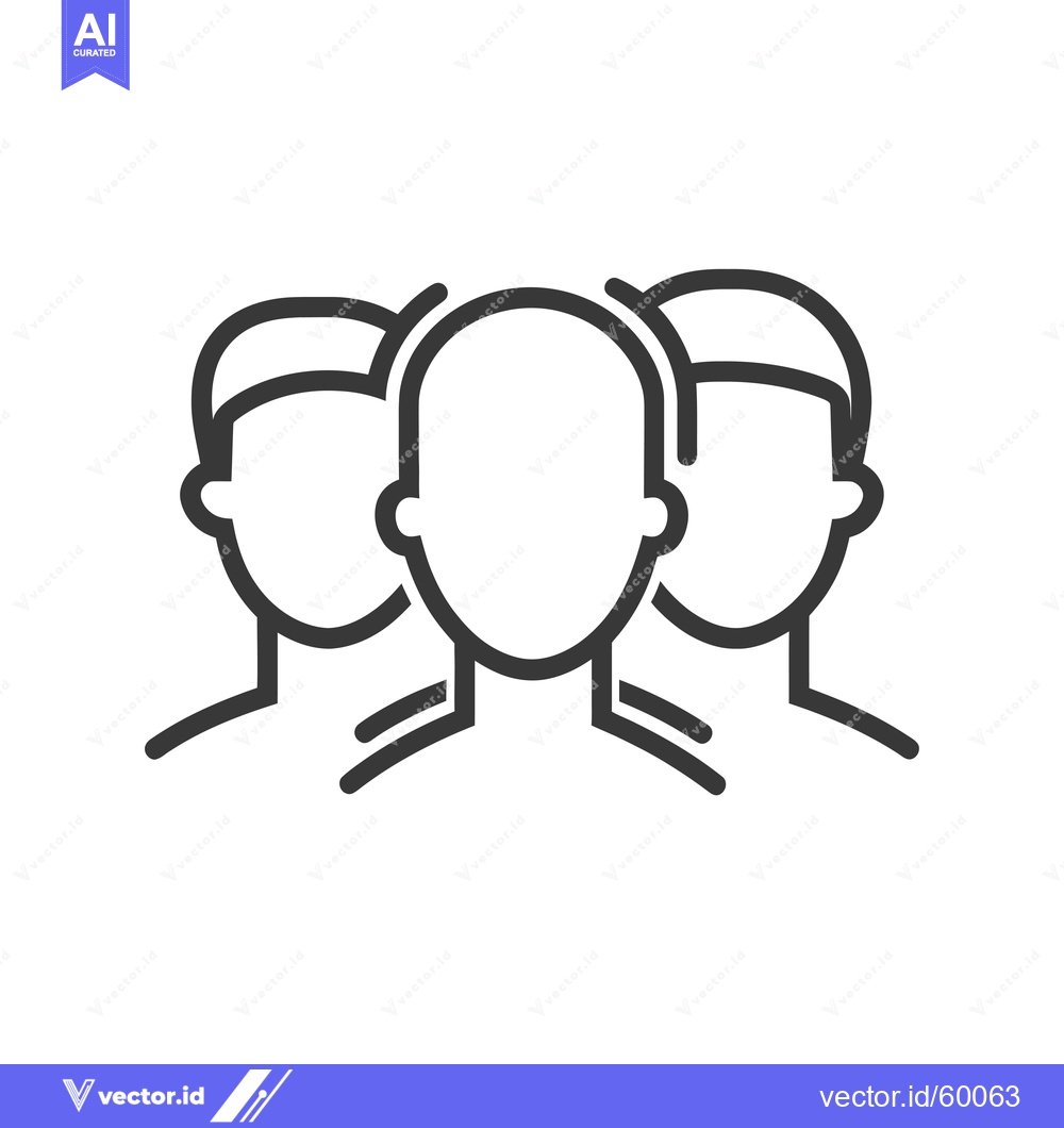 Premium Vector of Line drawing of three faceless people standing together