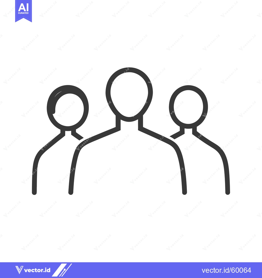 Premium Vector of Outline Illustration of Three People Standing Together