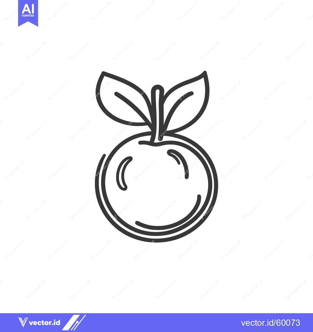 Premium Vector dari Line Drawing of a Simple Orange with Leaves