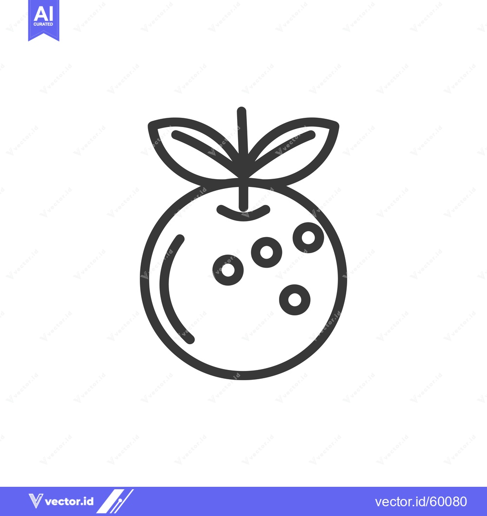 Premium Vector dari Line art drawing of a single orange fruit