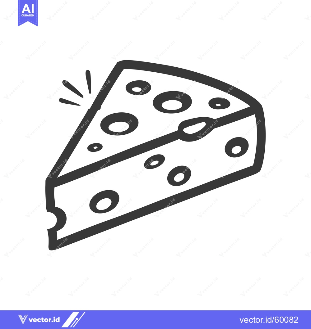 Premium Vector dari A Simple Drawing Of A Slice Of Cheese