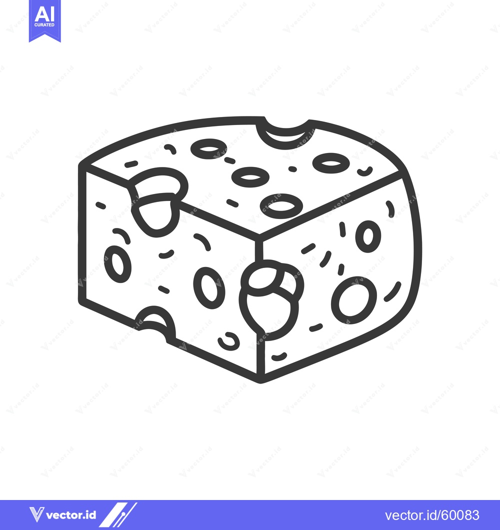 Premium Vector dari A wedge of Swiss cheese with holes