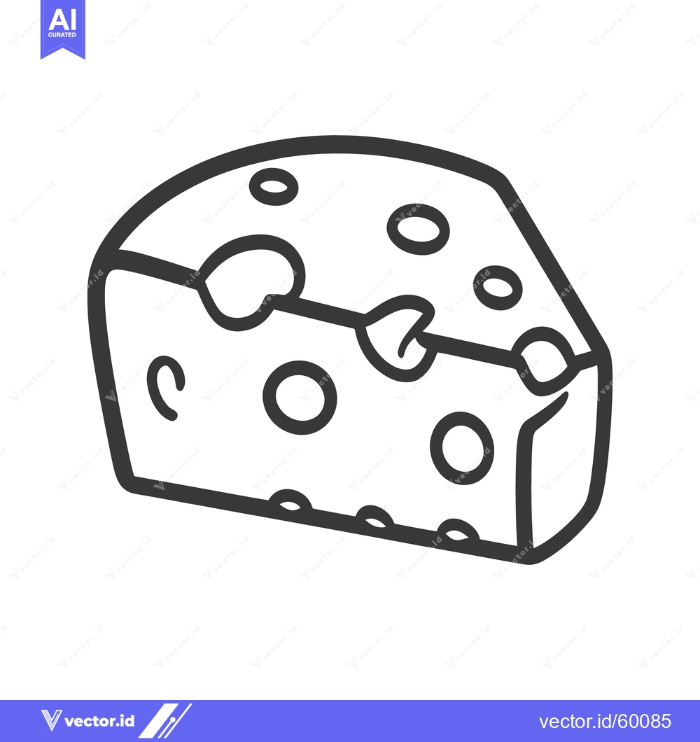Premium Vector of A wedge of cheese with holes shows dairy product