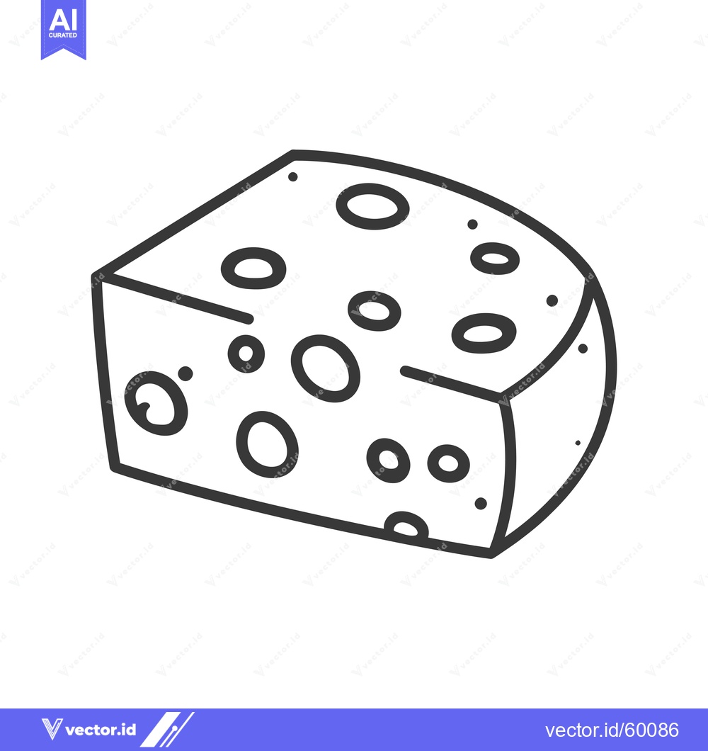 Premium Vector dari A wedge of Swiss cheese with many holes