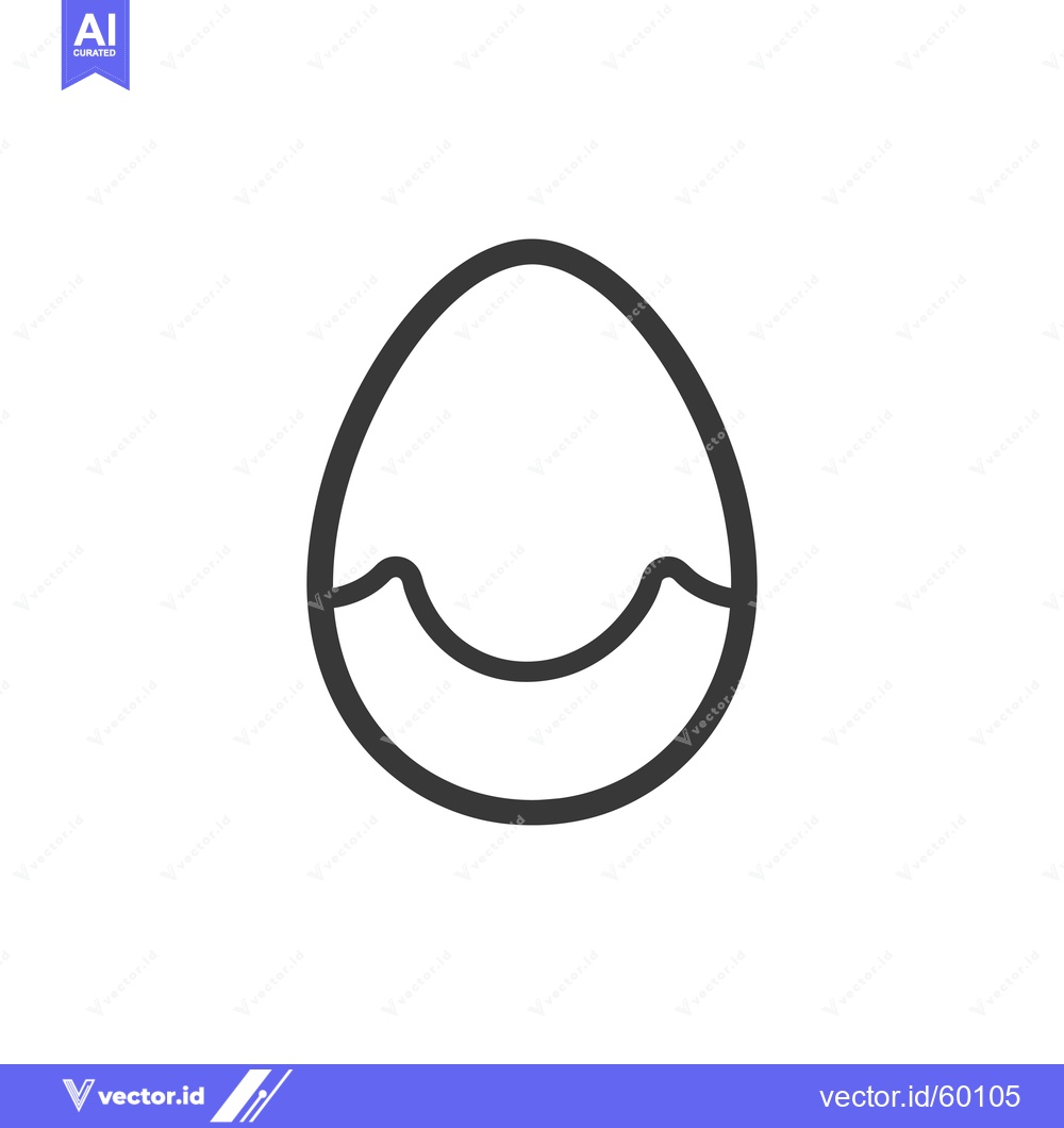 Premium Vector of Simple Line Drawing Of A Cracked Egg