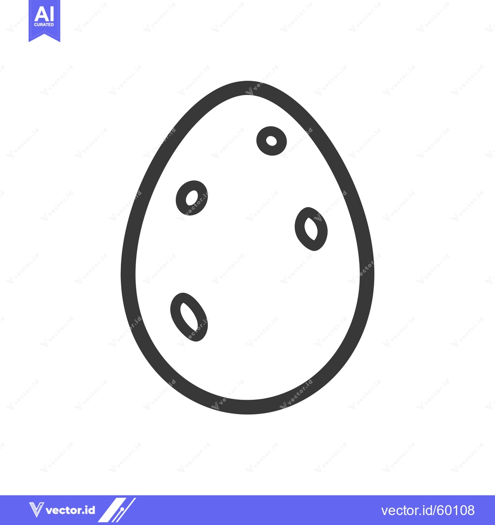 Premium Vector dari A simple line drawing of a speckled egg
