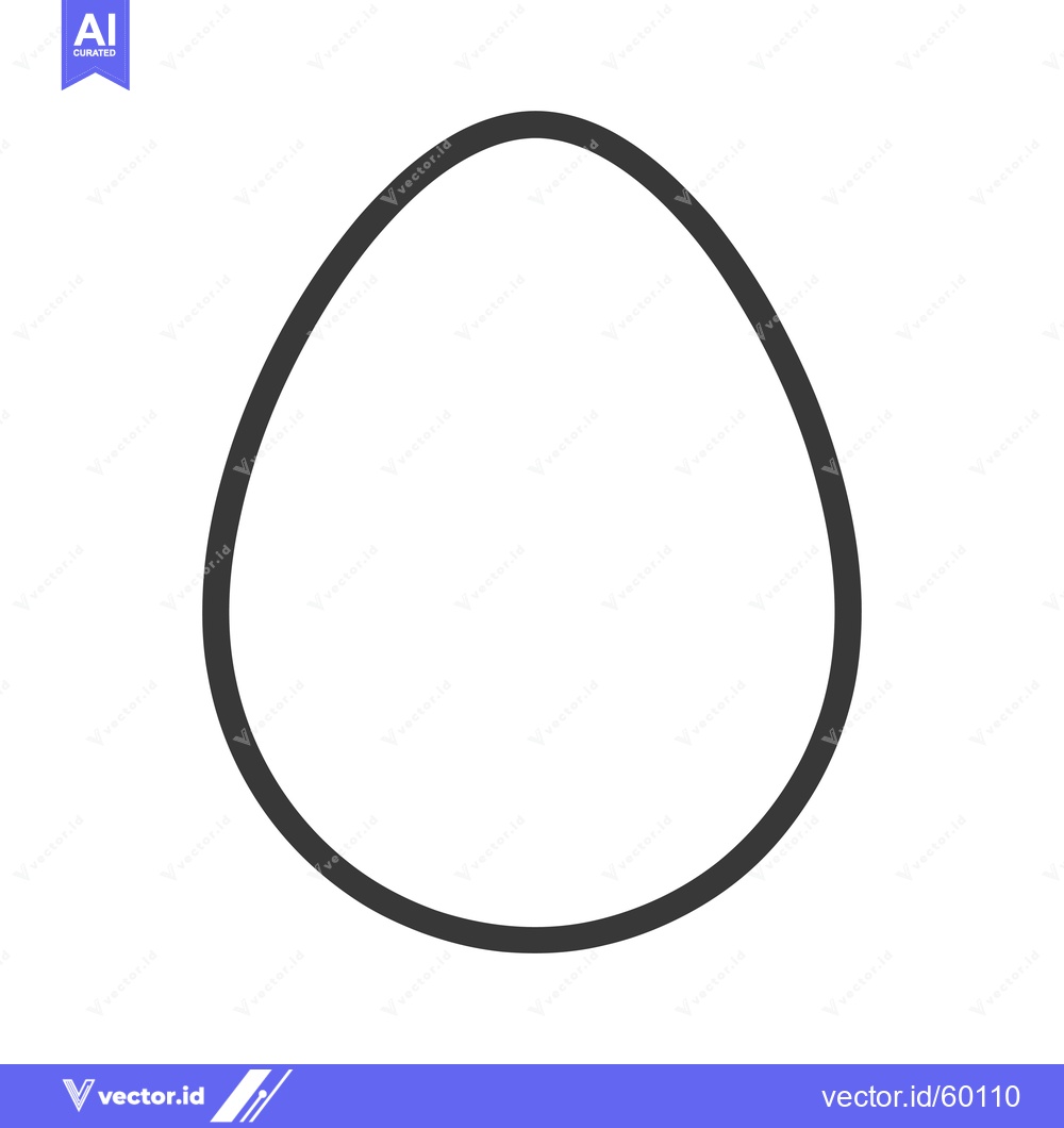 Premium Vector dari Simple Outline Drawing of an Egg Shape
