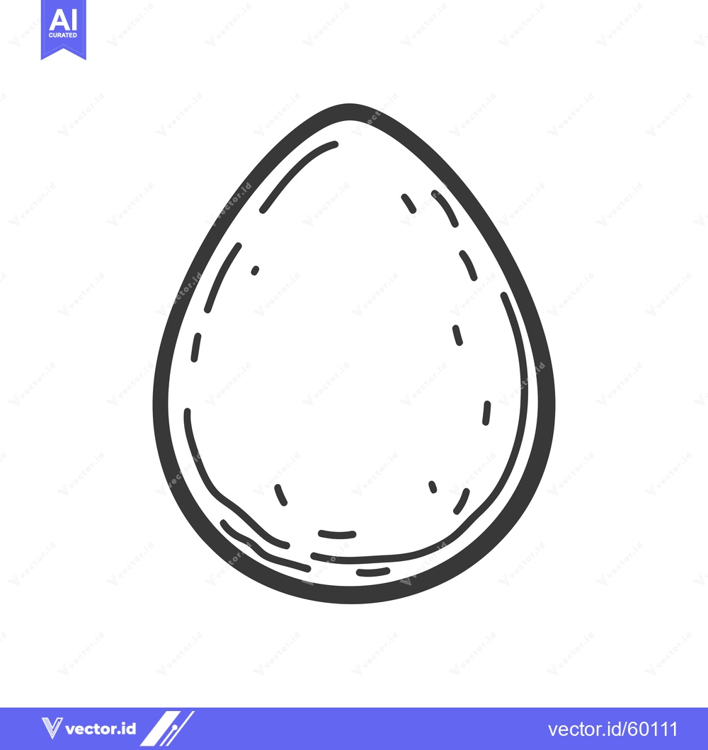 Premium Vector dari Simple Line Drawing of an Oval Shaped Egg