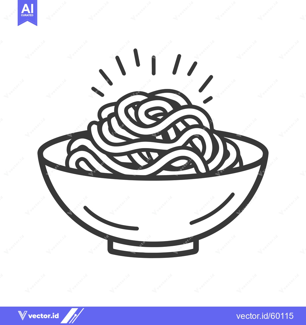 Premium Vector dari A bowl of noodles a delicious food dish