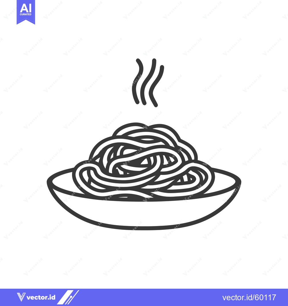 Premium Vector of A Bowl of Steaming Spaghetti Noodles
