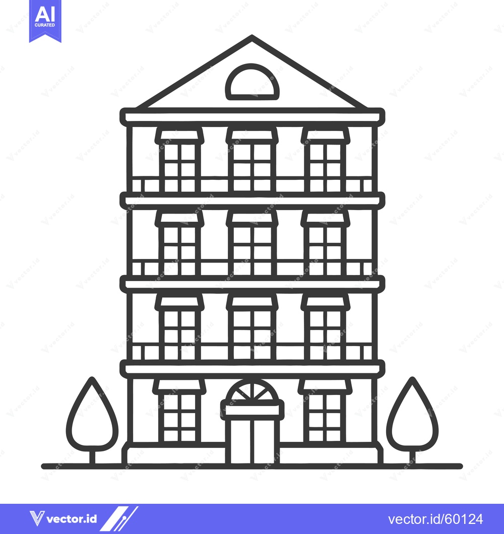 Premium Vector dari Elegant Multi Story Building With Trees
