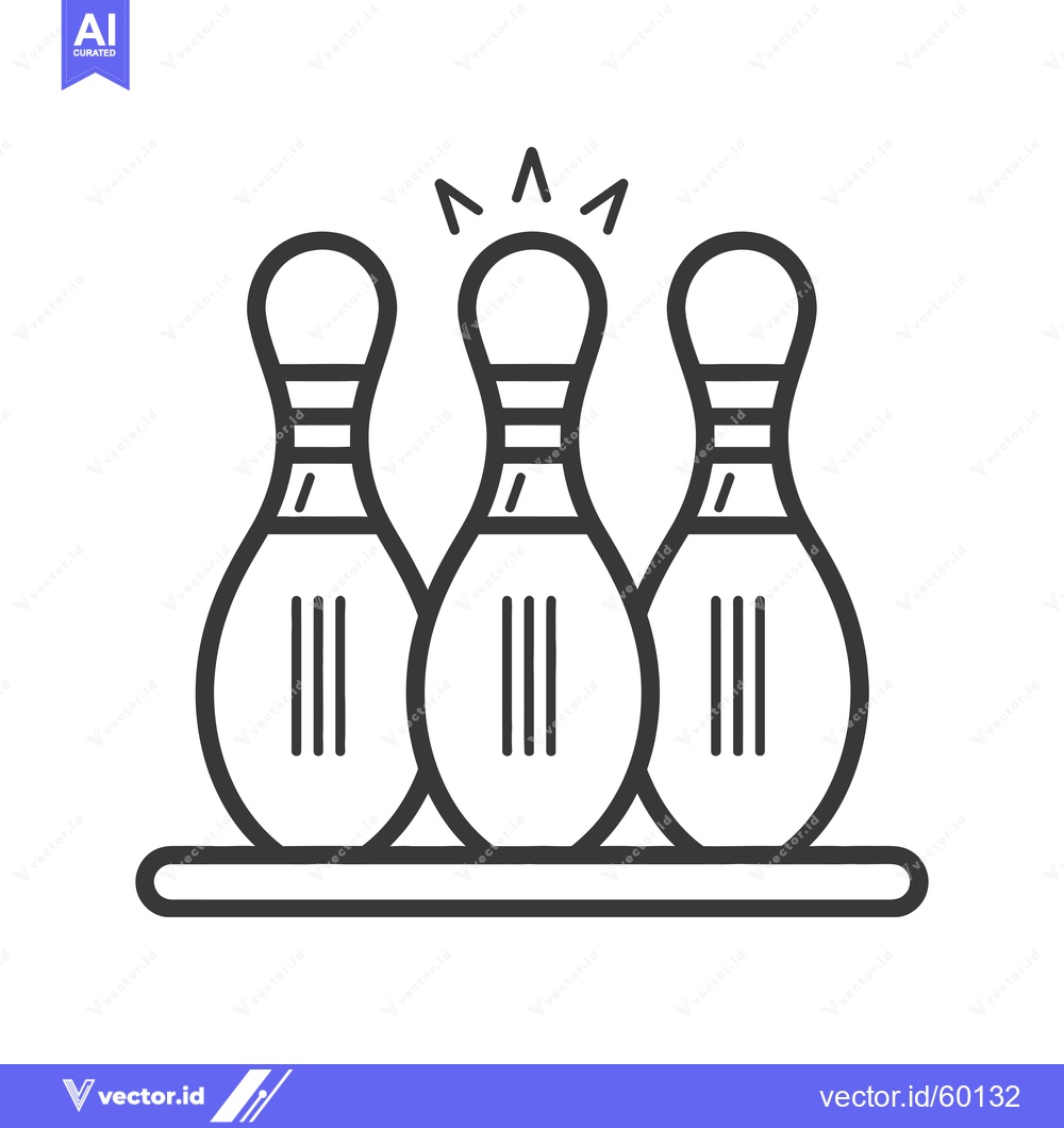 Premium Vector of Three Bowling Pins Ready For A Strike