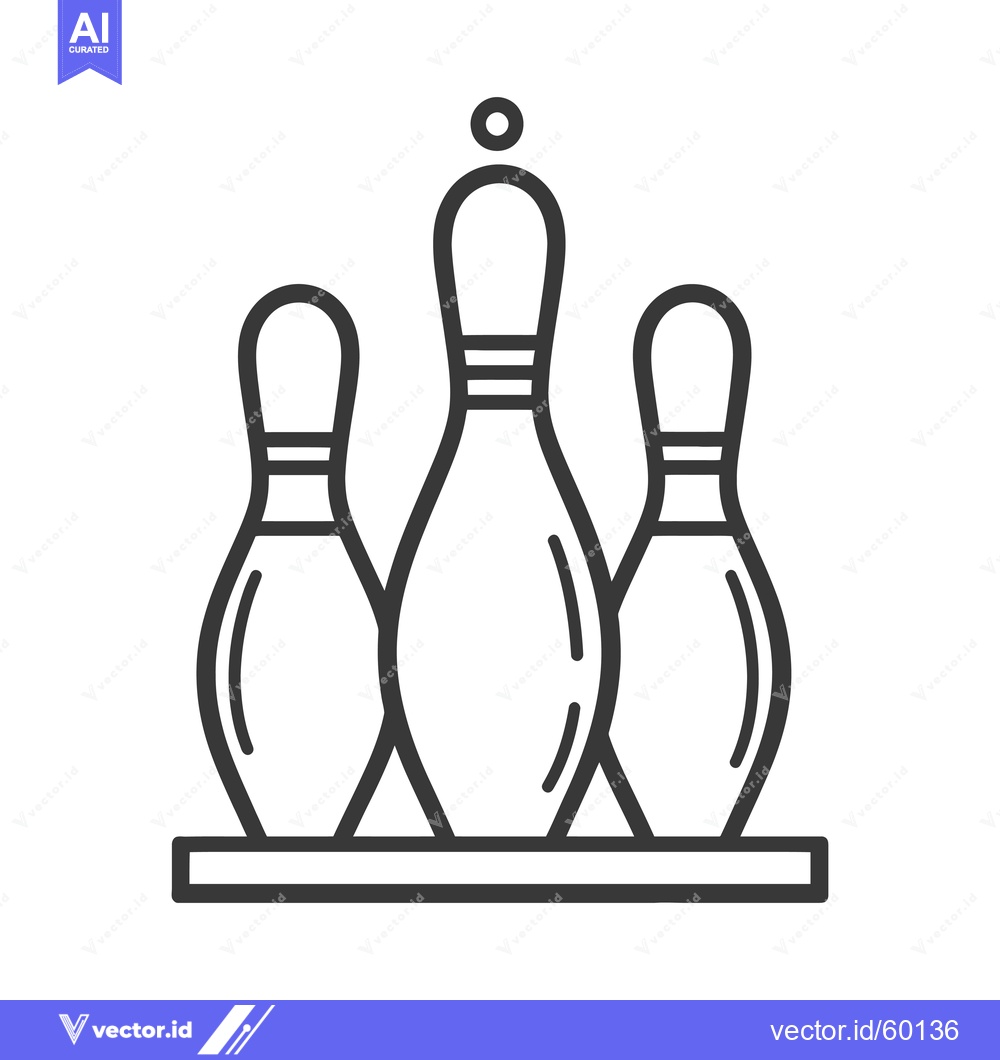Premium Vector of Three Bowling Pins Set on a Base