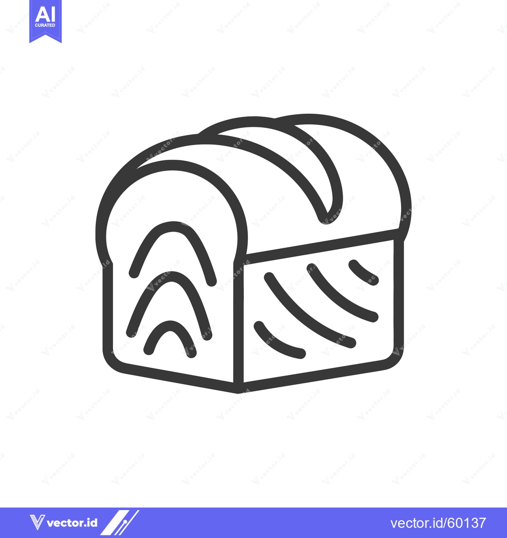 Premium Vector of A Simple Line Drawing Of A Loaf Of Bread