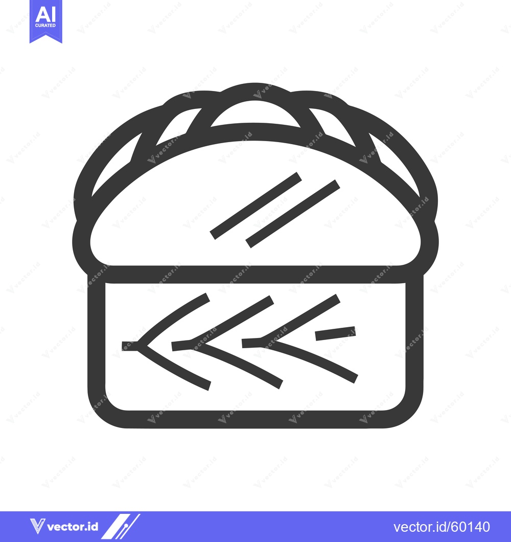 Premium Vector of Line art illustration of a bread loaf with wheat