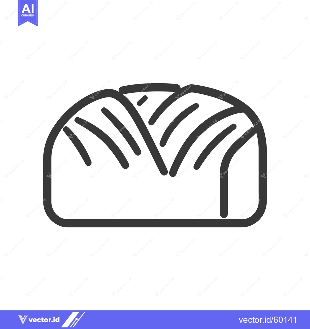 Premium Vector dari Line drawing of a round artisan bread loaf