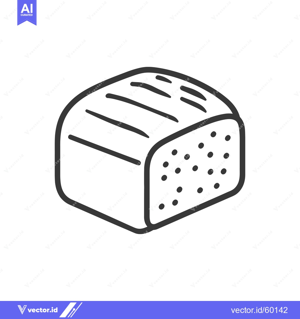 Premium Vector dari Line art illustration of a loaf of bread