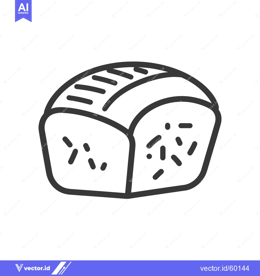 Premium Vector dari A Simple Line Drawing Of A Loaf Of Bread