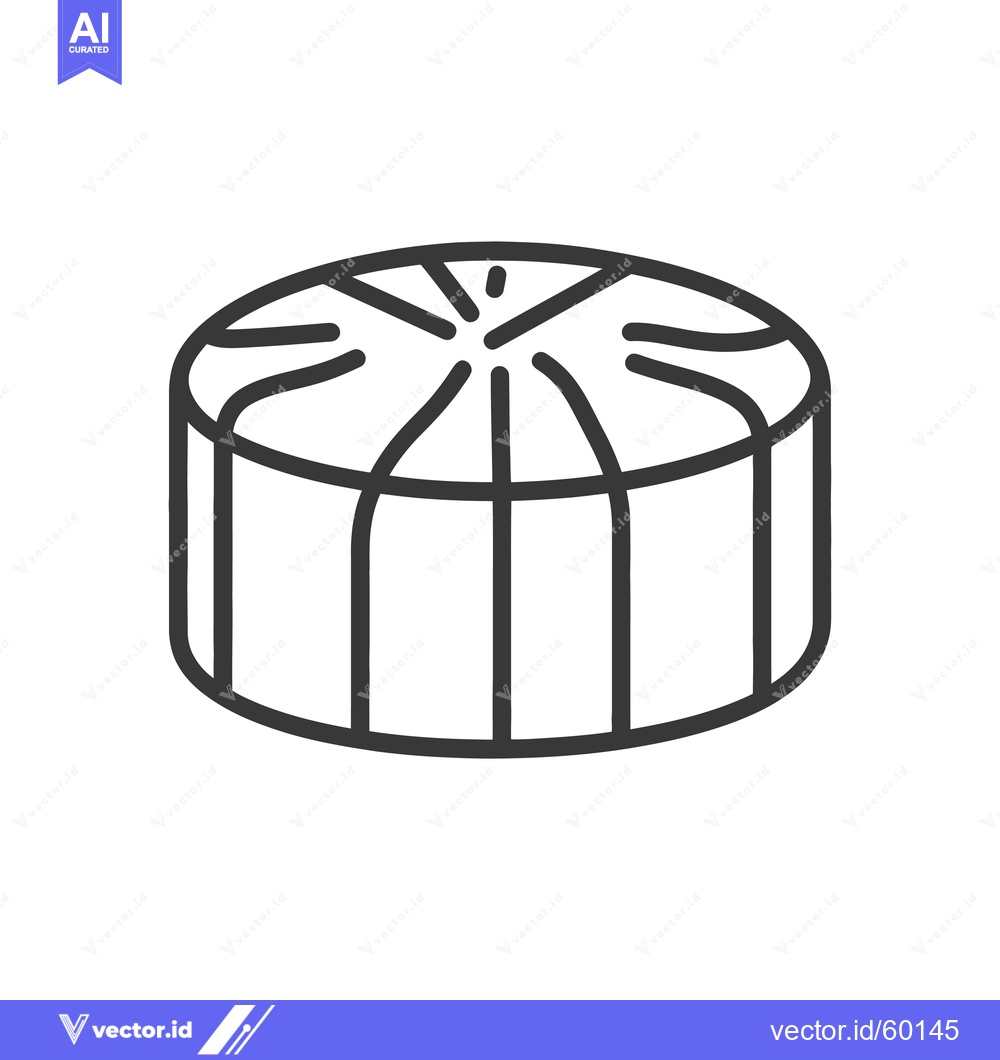 Premium Vector of Line art drawing of a round cheese wheel