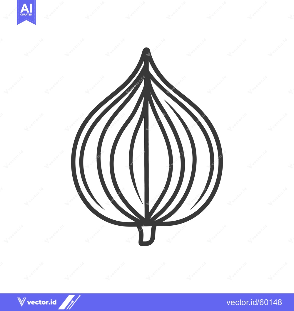 Premium Vector dari Line drawing of a single onion vegetable