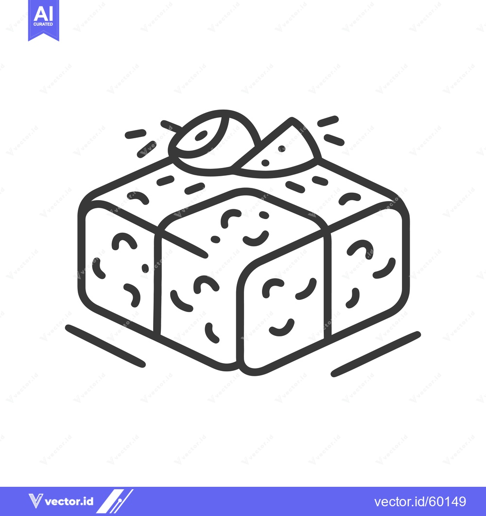 Premium Vector of Delicious Sushi Cube Topped With Fish Roe And Lemon