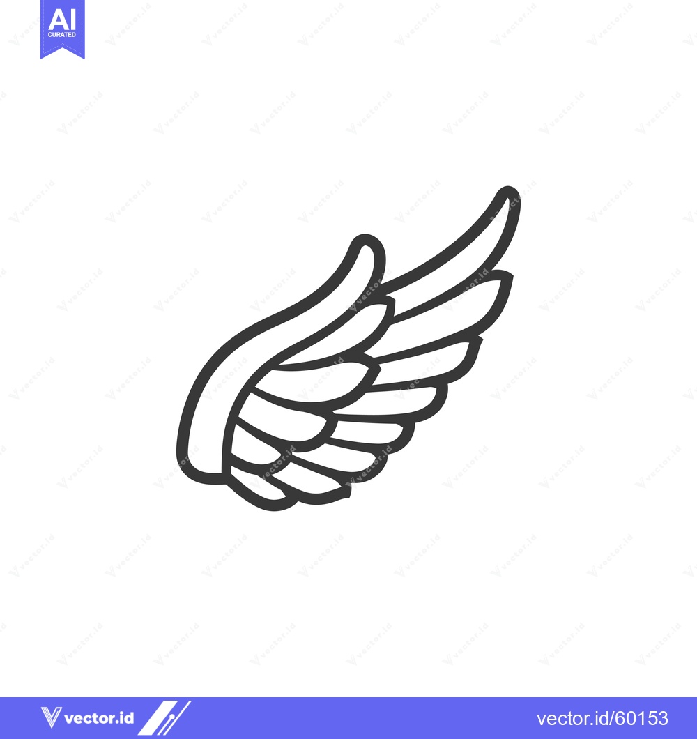 Premium Vector of Simple Line Drawing Of A Single Wing