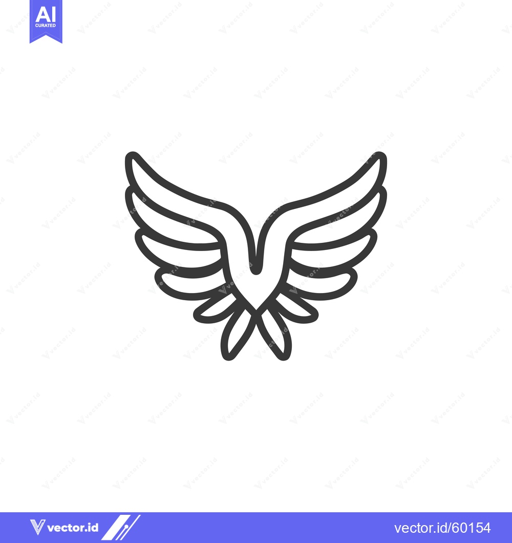 Premium Vector dari Stylized bird wings design minimalist graphic art