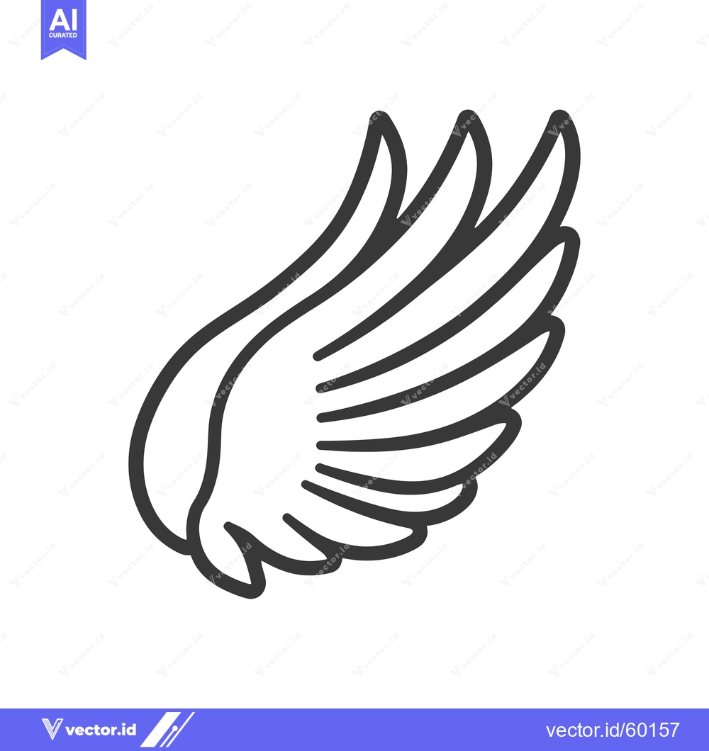 Premium Vector dari A Single Wing Design Line Art Illustration