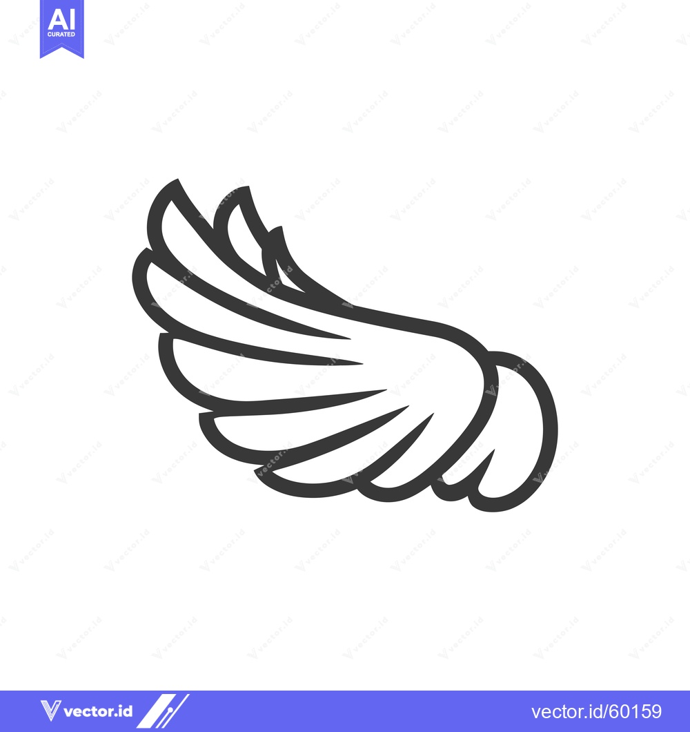 Premium Vector dari Single Wing Design Simple Line Art Illustration