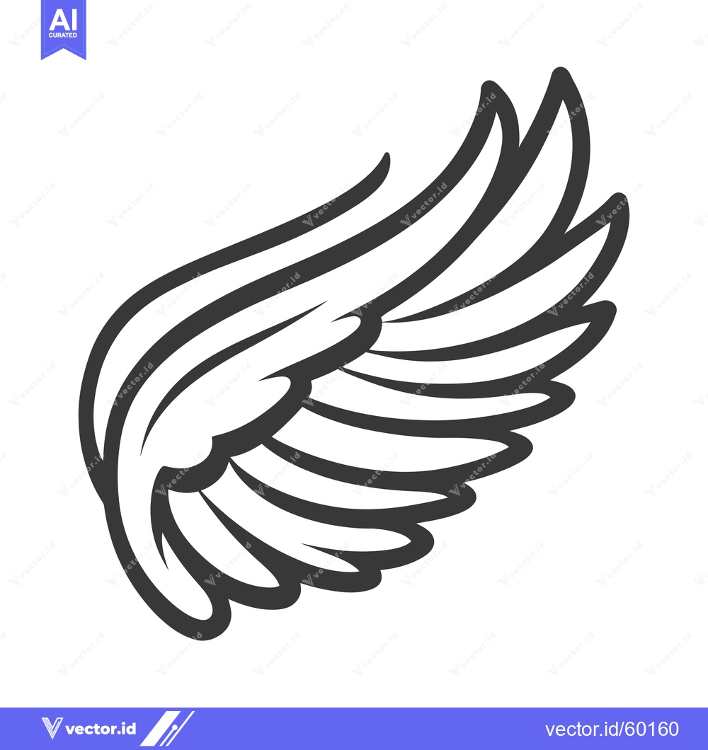 Premium Vector dari A stylized single winged design art illustration
