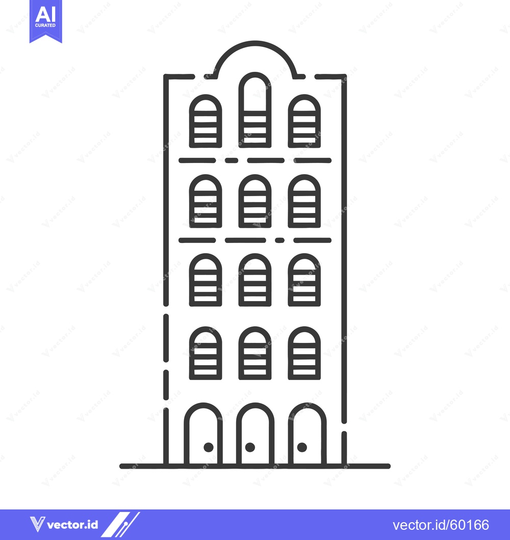Premium Vector dari A Simple Line Drawing Of A Multi Story Building